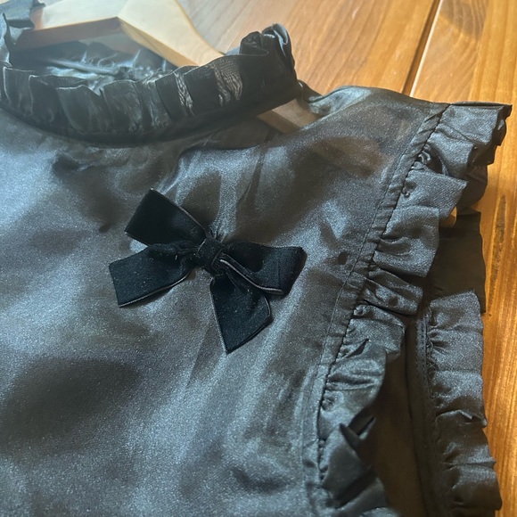 Mable Black Sheer Bow-Accent Top - Picture 10 of 13